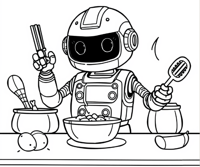 Robot Cooks Drawings app screenshot